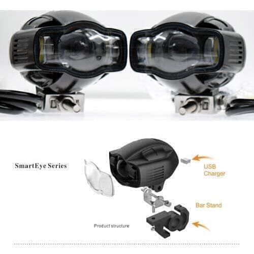 Motorcycle For Yamaha Universal Motorcycle Fog light 22-40mm IP65 LED Headlight lamp With USB Charger