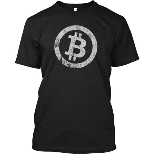 Vintage Bitcoin Logo T-Shirt Summer Men Short Sleeve O-neck Cotton Tshirt Hip Hop Tees Tops Streetwear