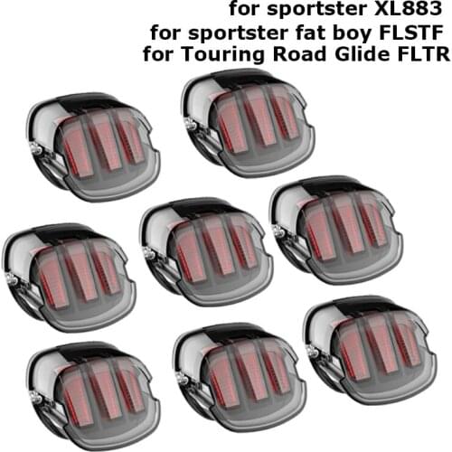 Motorcycle LED Tail Light Smoke Lens Brake License Plate Lamp Rear Stop 12v For H-arley Dyna Road King Softail Touring