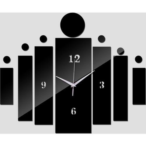 New Reloj Pared Mirror Wall Clock Clocks Design Quartz Geometric Single Face Acrylic Diy Watch Sticker Decor
