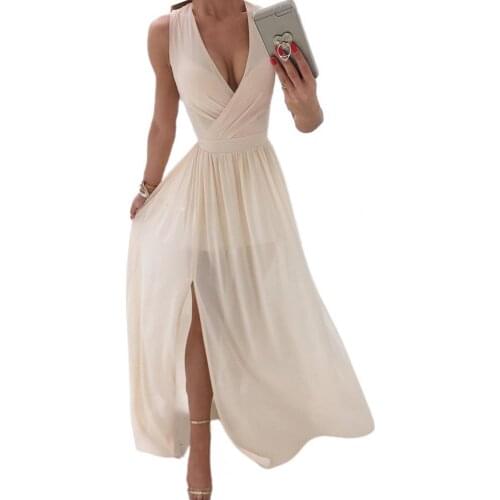 Formal Dress Women Summer 2021 Solid Color V Neck Elegant Split Large Hem Long Dress for Wedding Party Club Pink XXL Vestido