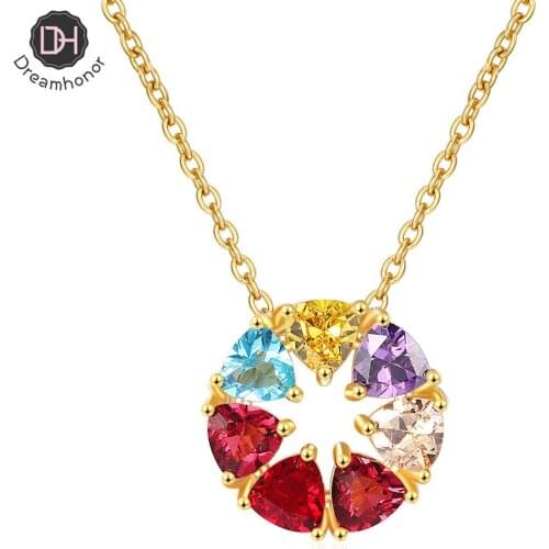 Dreamhonor Female Colorful Zircon Personality Clavicle Chain Short Choker Necklaces Jewelry