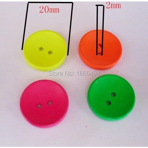 50pcs Colorful Color Mixed 2 Holes Wooden Buttons Sewing Craft Scrapbooking Products 20MM
