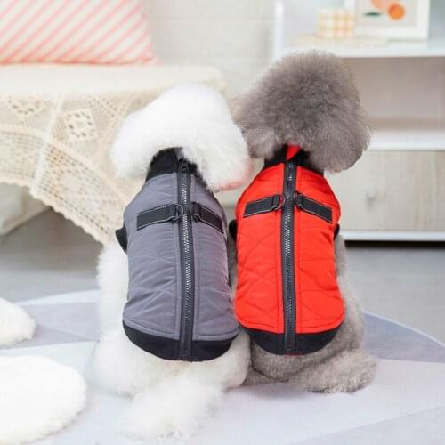 Pet dog clothes vest autumn and winter small medium-sized schnauzer French bulldog can tow warm vest puppy clothes accessories