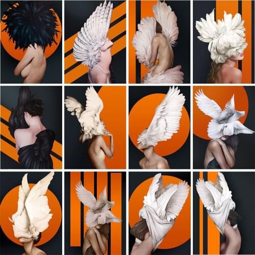 5D Diy Diamond Painting Lady Diamond Embroidery Portrait Cross Stitch Kit Mosaic Wings Picture Handmade Art Gift Home Decoration