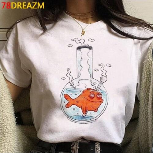Bong Weed clothes female couple kawaii vintage japanese tshirt t shirt ulzzang streetwear