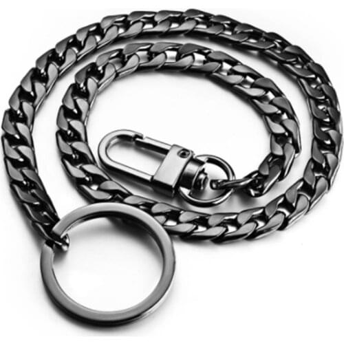 WWLB 40cm Key Chains Metal Wallet Belt Chain Trousers Hipster Pants Hip Hop Rock Punk Street Keyring Anti-lost Keychain Men K120