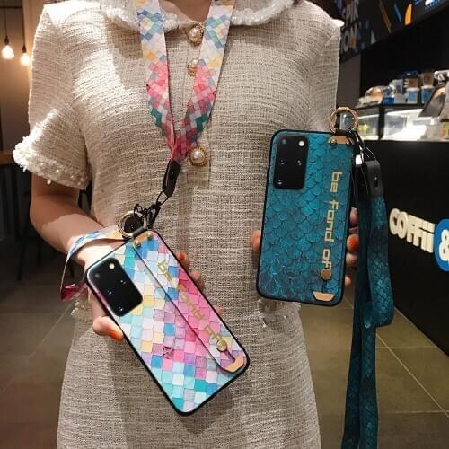 Case For Samsung Galaxy Note 10 S10 S9 S20 FE plus Ultra A50 a70 a30 a20 a40 A50s A51 21s Wrist Strap Phone Holder Lanyard Cases