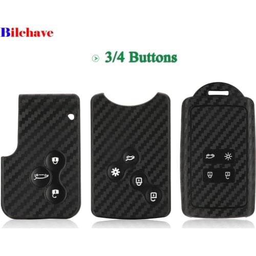 Bilchave 3/4 Button Silicone Smart Remote Car Key Case Cover For Renault Espace Clio Megane Megane Laguna Scenic Fluence Kadjar