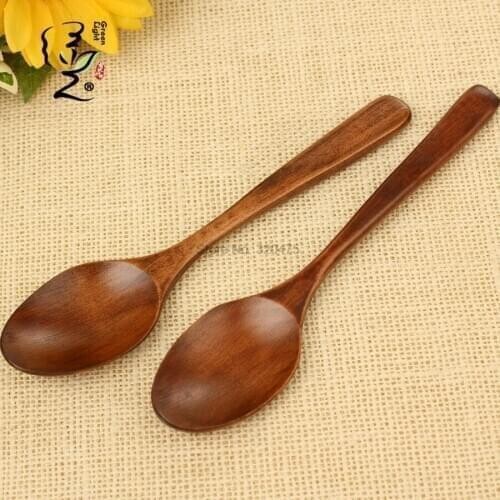 By dhl 200pcs Cute 18cm Natural Wood Spoon Kitchen Accessories Eco-Friendly Tableware Dining Soup Tea Honey Coffee Spoon
