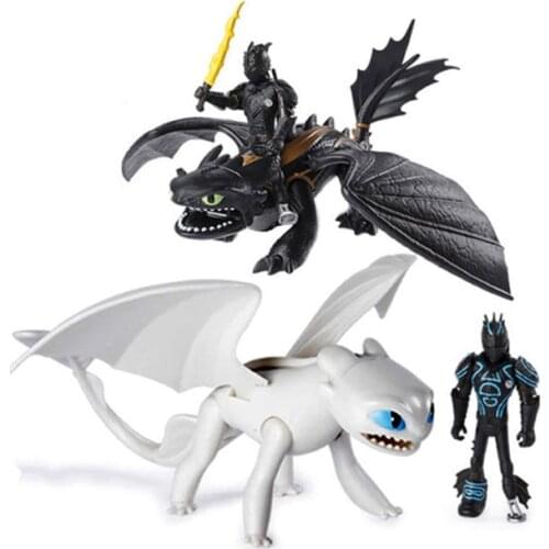 Hot How to Train Your Dragon 3 Toothless Light Fury night fury PVC Can move Collectible Action Figure Toys For Children