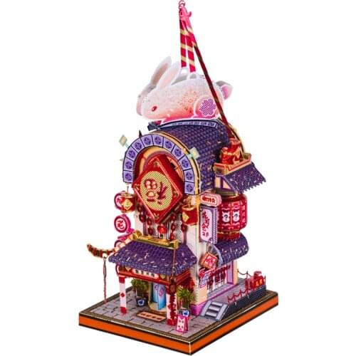 Art Model MU 3D Metal Puzzle Art Tour Blessed rabbit latern building model KITS Assemble Jigsaw Puzzle Gift Toys For Children