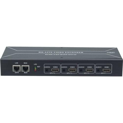 HWCODEC 4 Channels HDMI-compatible 1080P Output H264 H265 4 Channel IPTV Encoder Support RTSP RTMP RTMPS SRT HTTP ONVIF HLS UDP