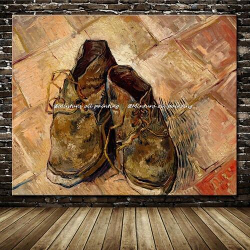 Mintura Hand Made Reproduction Pair Of Shoes Famous Vincent Van Gogh Oil Painting On Canvas Wall Art Picture For Home Decoration