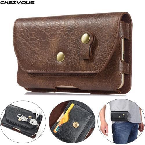 CHEZVOUS Pouch Leather phone Case For iPhone XS X 6 7 8 plus XS Max Waist Bag Universal Belt Clip 4.7-6.4inch For Samsung Huawei