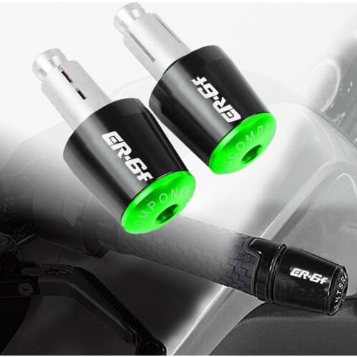 LOGO For KAWASAKI ER6N ER6F/N NINJA650R/ER6F/ER6N 2009-2019 7/8" 22MM Motorcycle Handlebar Grips Slider Cap Plug Hand Bar End