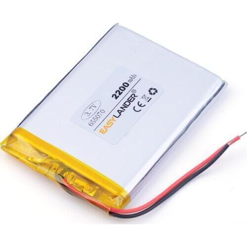 Best battery brand 3.7V 2200mAH 655070 PLIB; polymer lithium ion / Li-ion battery for dvr GPS mp3 mp4 cell phone