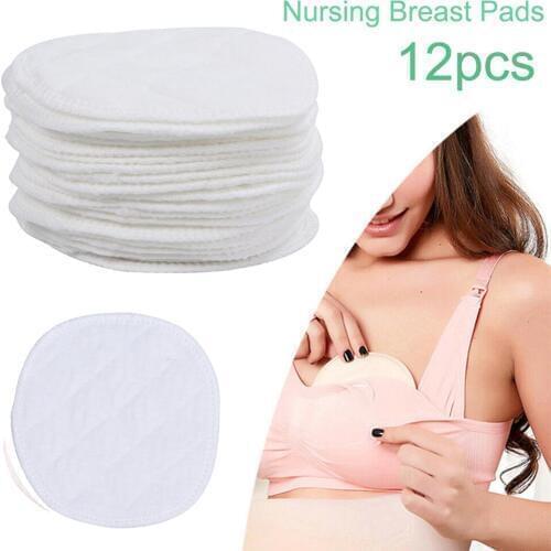 Reusable 12Pcs(6 pairs) 3 layers cotton Breast Pads Nursing Waterproof Organic Plain Washable Pad Baby Breastfeeding Accessory