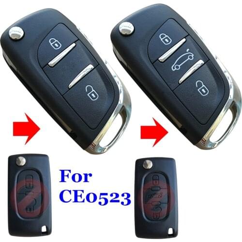 CE0523 Modified Flip Remote Car Key Shell For Citroen Coupe VTR C2 C4 C5 C6 C8 Berlingo Xsara Picasso Auto Key Case For Peugeot
