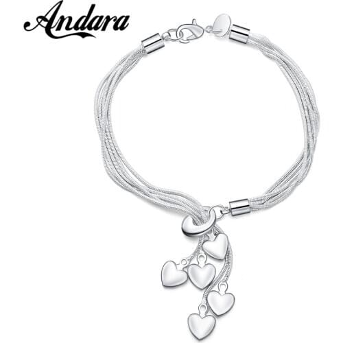 Fashion 925 Sterling Silver Bracelet Multi-Line Love Snake Bone Bracelet For & Woman Jewelry Wedding Gift