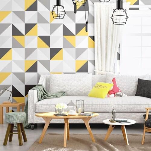 Nordic Ins Style Wallpaper Mural Modern Simple Geometric Lattice Wallpaper Living Room TV Sofa Bedroom Home Decor Wall Paper