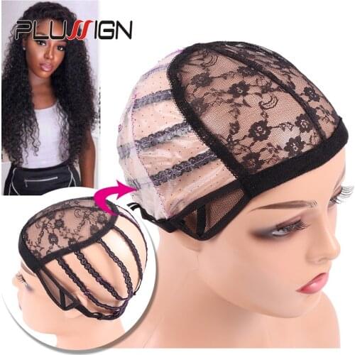 Plussgin New Dissolved Open Back Adjustable Strap Wig Caps For Making Wigs Sm L1Pcs 2Pcs/Lot Weaving Caps For Wigs