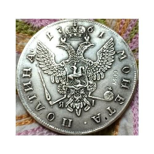 Wholesale 1761 russia copy coin 100% coper manufacturing silver-plated old coins