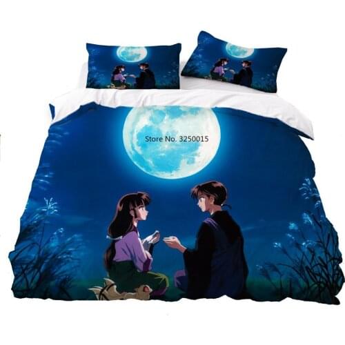 Anime Bedding New Inuyasha Microfiber Quilt Cover Cartoon Children and Boys Bedspread Single Double Large Bedspread