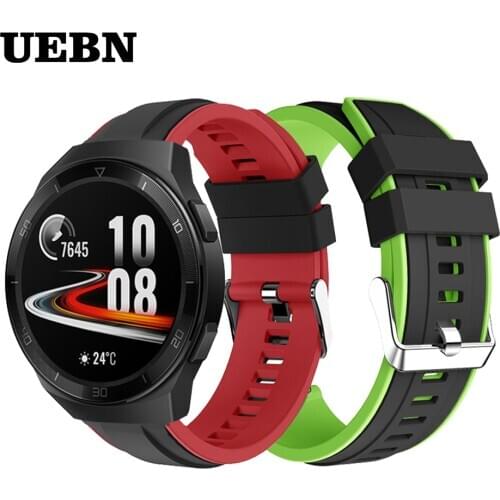 UEBN 22mm Silicone Wristband Strap for HUAWEI WATCH GT 2e Band GT 2 46mm Replaceable accessories Bracelet Watchbands