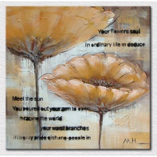 Hand-painted Thick Textured oil painting on canvas flowers design picture quality canvas craft for home decor