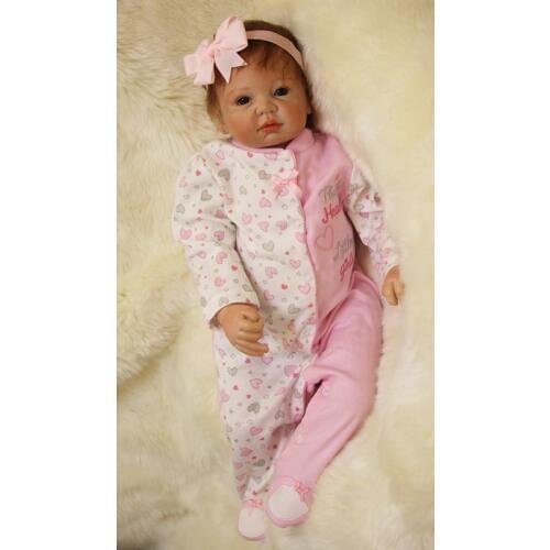 DollMai silicone Baby Dolls 22"Newborn baby girl princess Dolls for children toy bebes reborn menina high quality dolls gift