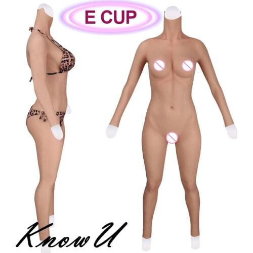 KnowU Upgraded E Cup Bodysuit Silicone Breast Forms Fullbody Suit No-oil For Crossdresser Transgender Drag Queen