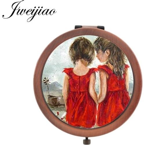 Youhaken 2019 sisters are best friends Round Beauty Health Mirrors New Womens Fashion Tools Makeup mirrors ST92