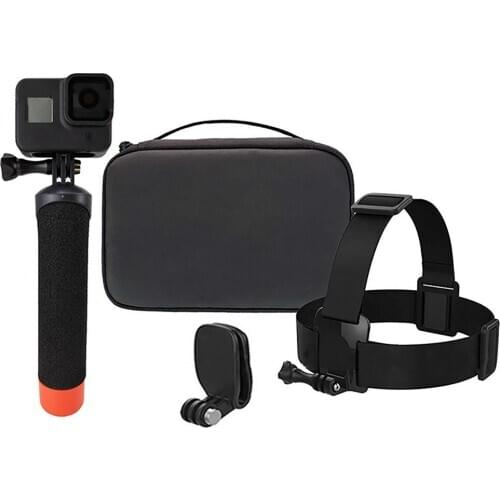 5 in 1 Action Camera Headband Buoyancy Rod Hat Clip Protective Case Storage Bag for Gopro Max Hero 8 7 6 5 Camera Accessories