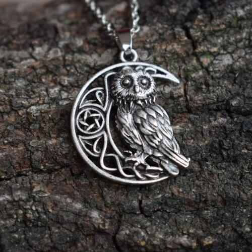1pcs Celtics owl necklace Wiccan Gifts Survival Accessory Owl Moon