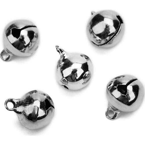 1 Pack/lot 6mm 8mm 10mm 12mm 14mm Bells Rhodium Copper Jingle Small Bells Charms Beads Fit Christmas Decoration Crafts Bells