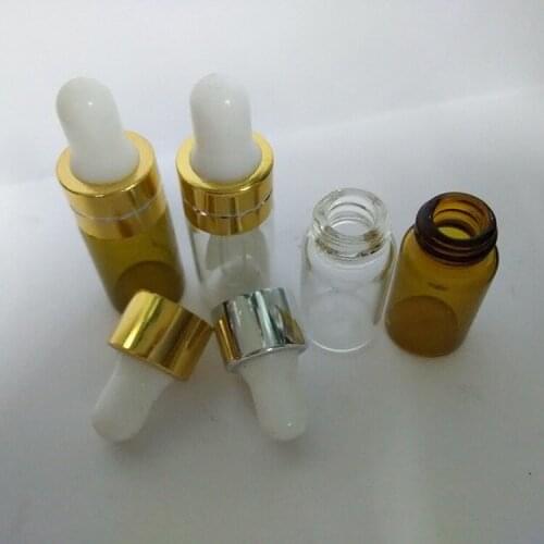 1000pcs/lot 3ml Empty Clear Glass Essential Oil Dropper Bottle 3cc Transparent Glass Dropper Vials Wholesale