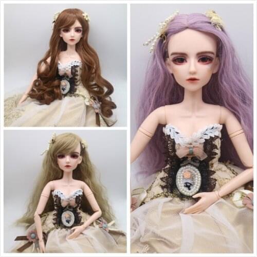 56cm Female BJD dolls 1/3 Plastic fashion joint movable doll selling with dress and wig