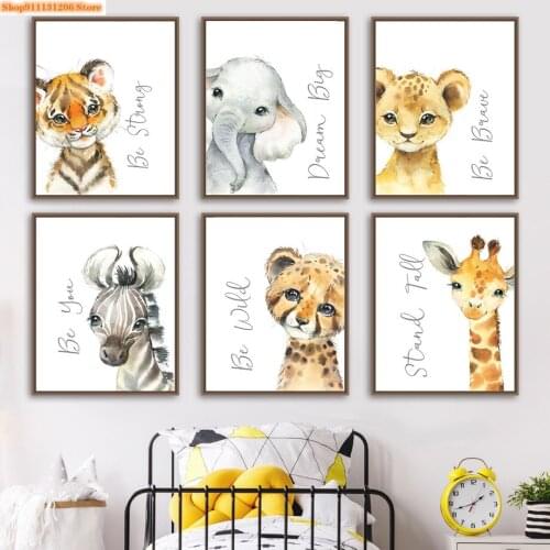 5D Diamond Painting Animal Embroidery Lion Elephant Giraffe Zebra Tiger Cross Stitch Kits Diamond Mosaic Kids Room Decoration