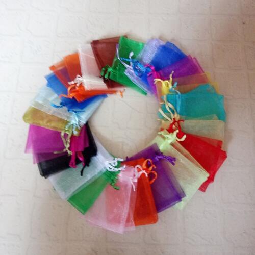 9x12cm Organza Bag 50pcs Jewelry Packaging Display Jewelry Pouches Gift Bags For Wedding Drawstring Bag Woman Travel Storage Bag