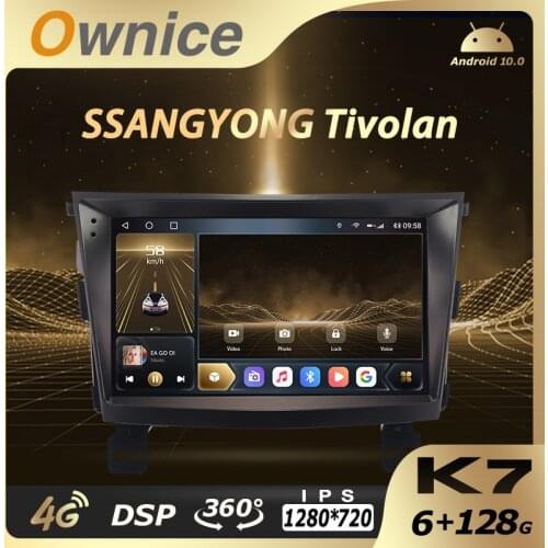Ownice Android 10.0 K7 Car Auto Radio for SSANGYONG Tivolan 6G+128G 8 Core Support 360 5G Wifi 4G LTE Atmosphere Lamp 1280*720