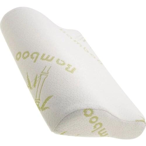 Bamboo Memory Foam Cushion %100 Orthopedic Pillow for Neck & Body Pain Bamboo Sleeping with Embroidered Pillowcase