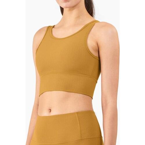 Basic Threaded Sports Underwear Positive And Negative Shockproof Antibacterial Running Beauty Back Bra Fitness Yoga Clothes