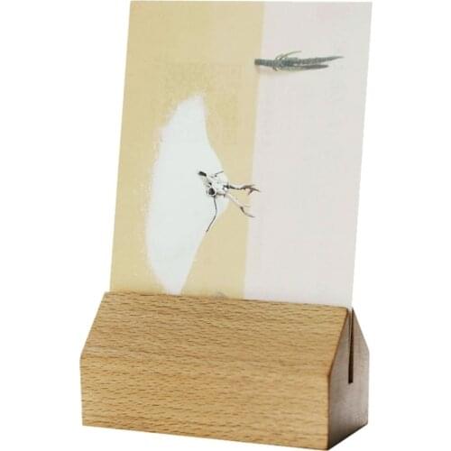 Wooden Jewelry Display Board Holder Stand Paper Card Cardboard Acrylic Sheet Photo Picture Memo Clip Label Holder Wood Block