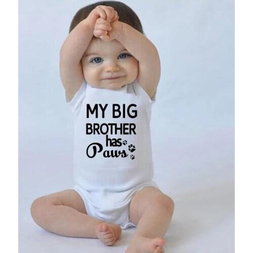 Baby Bodysuits Baby Cotton Clothing Boys and Girls Cute Romper My Big Brother Letter Print Summer Street Wear Round Neck Clothes