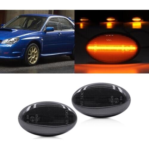 Smoked Dynamic Amber Front Led Side Marker Lights For Subaru WRX STi 2002-2007 Liberty 2000-2003 Forester 2001-2005