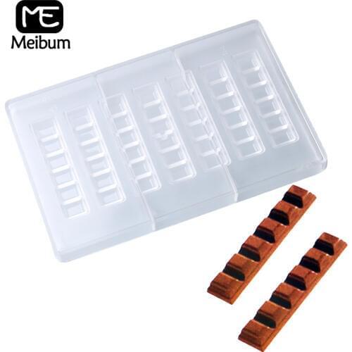 7 Cavity Polycarbonate Chocolate Mold Homemade Rectangle Break-Apart Candy Chunk Mould Cake Decoration Confectionery Pan