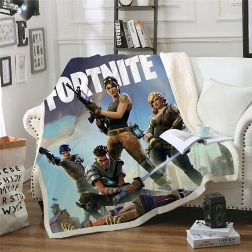 Fortnite Figure Thick Double-layer Plush Blanket Air Conditioning Quilt Sofa Blanket 3D Digital Printing Blanket Halloween Gift