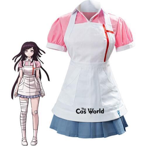 Danganronpa 2 Mikan Tsumiki Nurse Apron Dress Uniform Outfit Games Cosplay Costumes