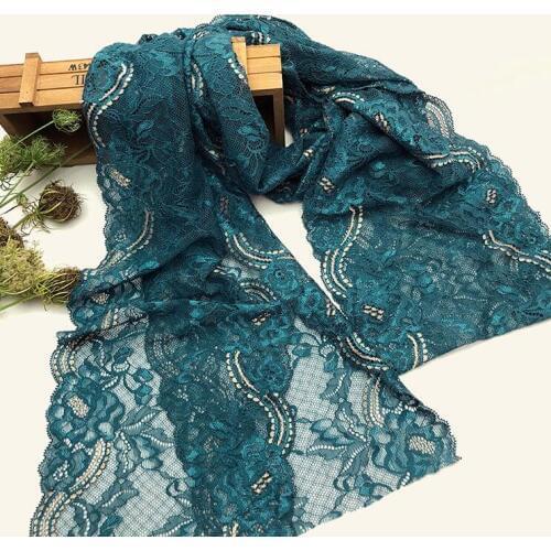 1 Meter/lot 18cm Width Green Red Venice Bridal Sewing Guipure Lace Trim 2018 New Design Elastic Lace Fabric Free Shipping